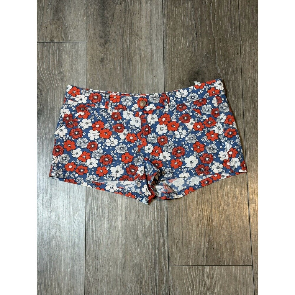 Vintage Hollister So Cal Stretch Bettys Shorts Size 7 Floral Red White Blue